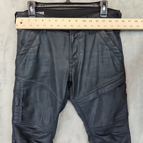 G-Star Raw Jeans Mens Size 30 Waxed Black Rackam 3D Skinny Double Knee Lyocell - Picture 11 of 16